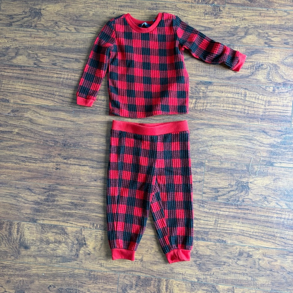 Lands End Red and Black Plaid Pajama Set - Kids 18M